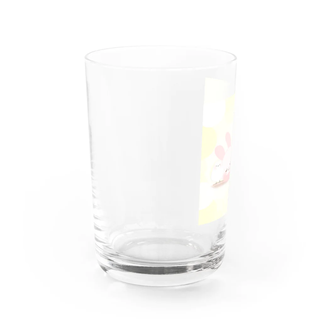 イルミとラップのイルミ　シマエナガたちとウトウト Water Glass :left