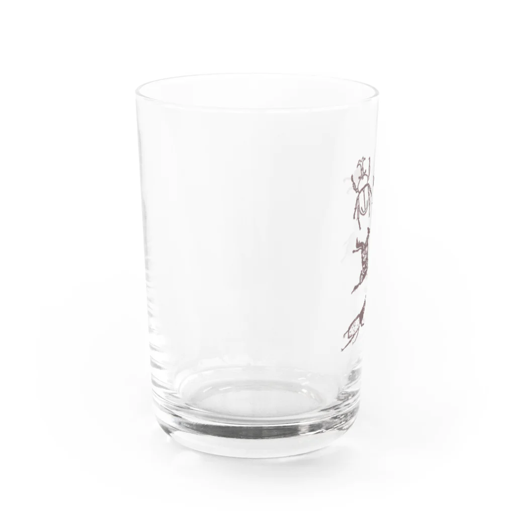 23_drawingのカブトムシとクワガタ Water Glass :left