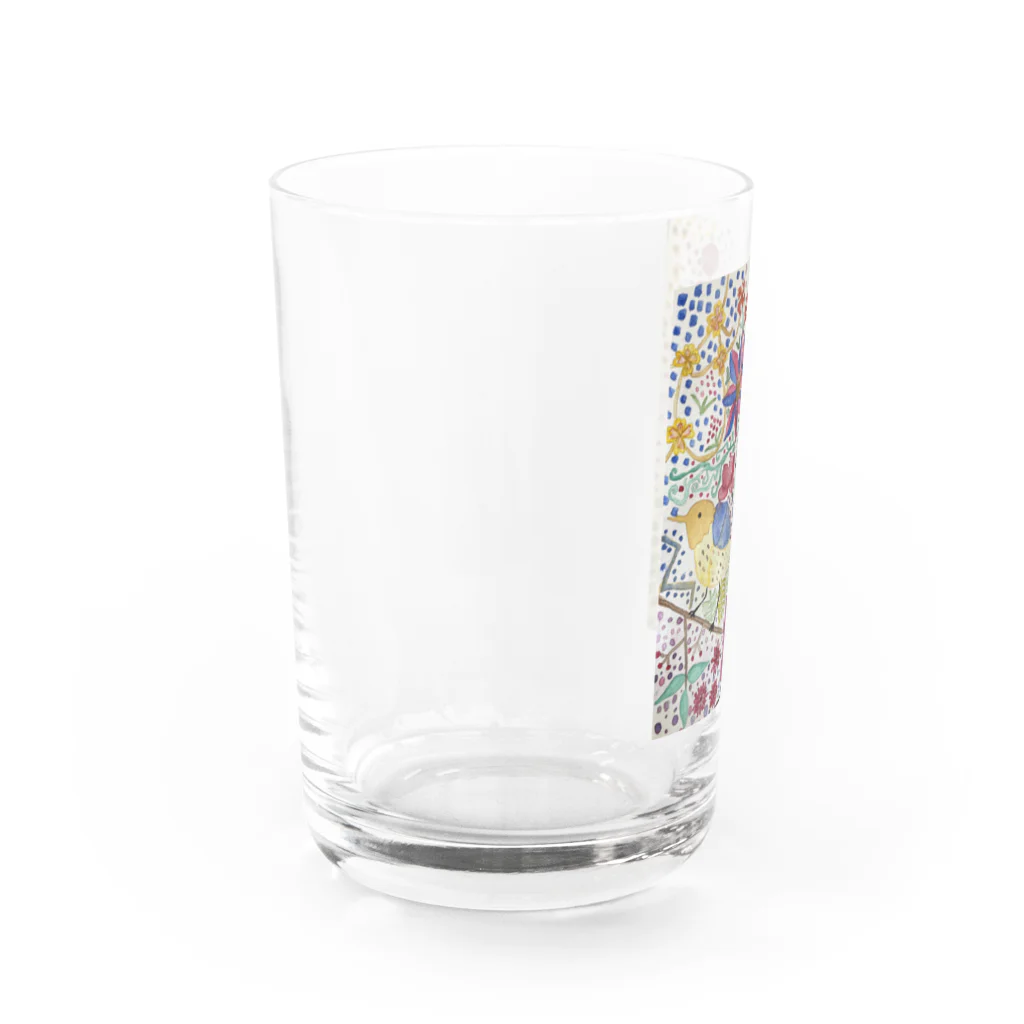 P R A Y .の鳥と花のよろこび Water Glass :left