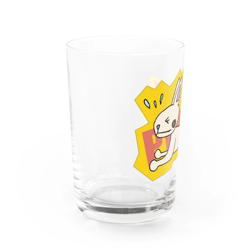 hiyori-art-のプランク筋トレウサギ Water Glass :left