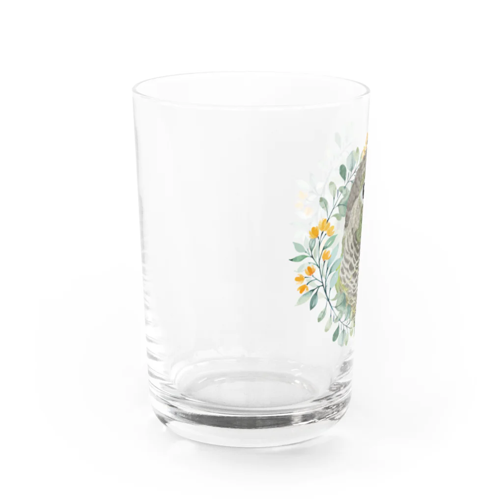 mariechan_koboの035 ウロコインコノーマル オレンジ小花のリース Water Glass :left