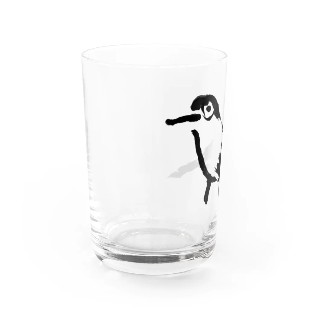 あじつけのりのトリちゃん（すみ絵ふう） Water Glass :left