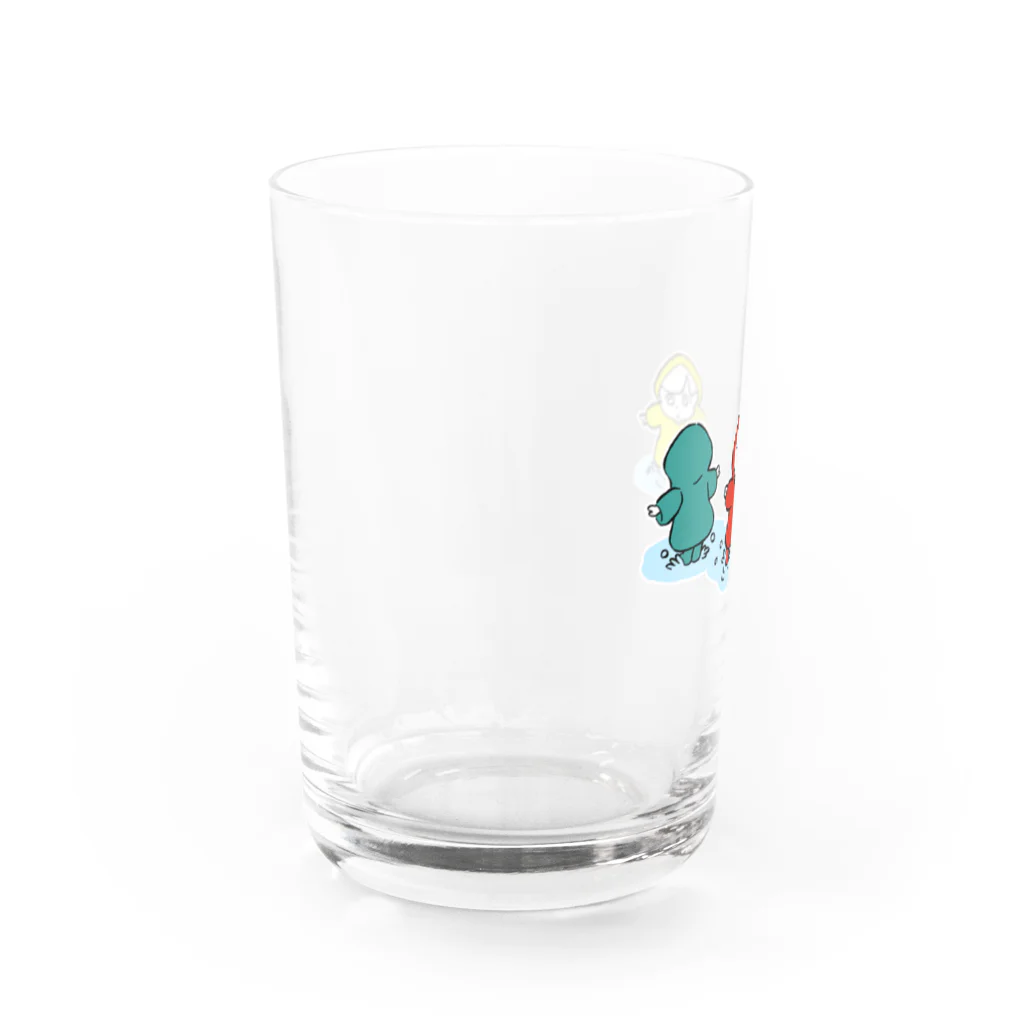 N's Creationの雨がっぱのこどもたち 水たまり Water Glass :left