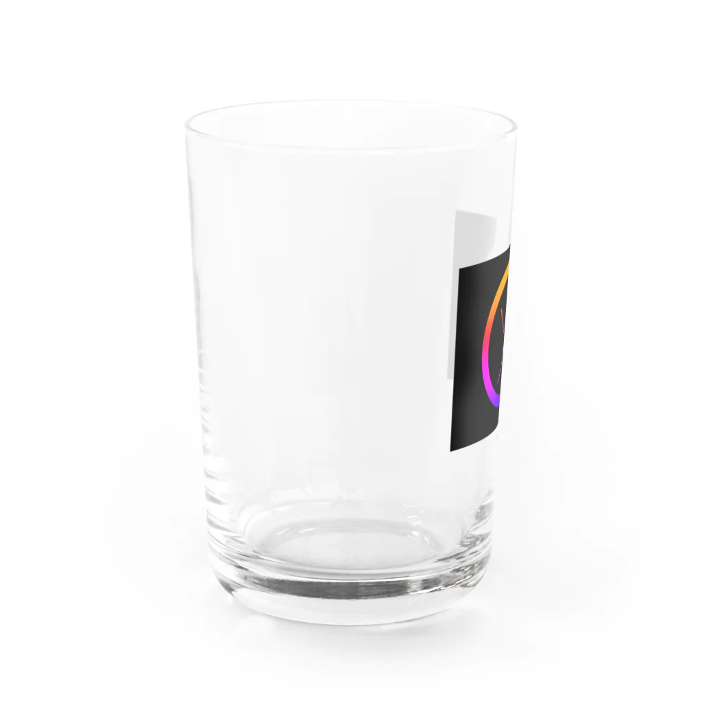 和の池の丸の中の火の字 Water Glass :left