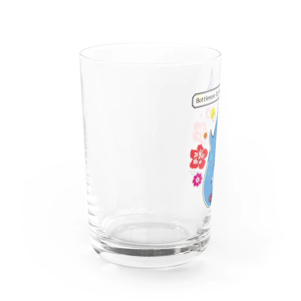 Kinkadesign うみのいきものカワイイShopの華やかボタニカルなハンドウイルカ Water Glass :left