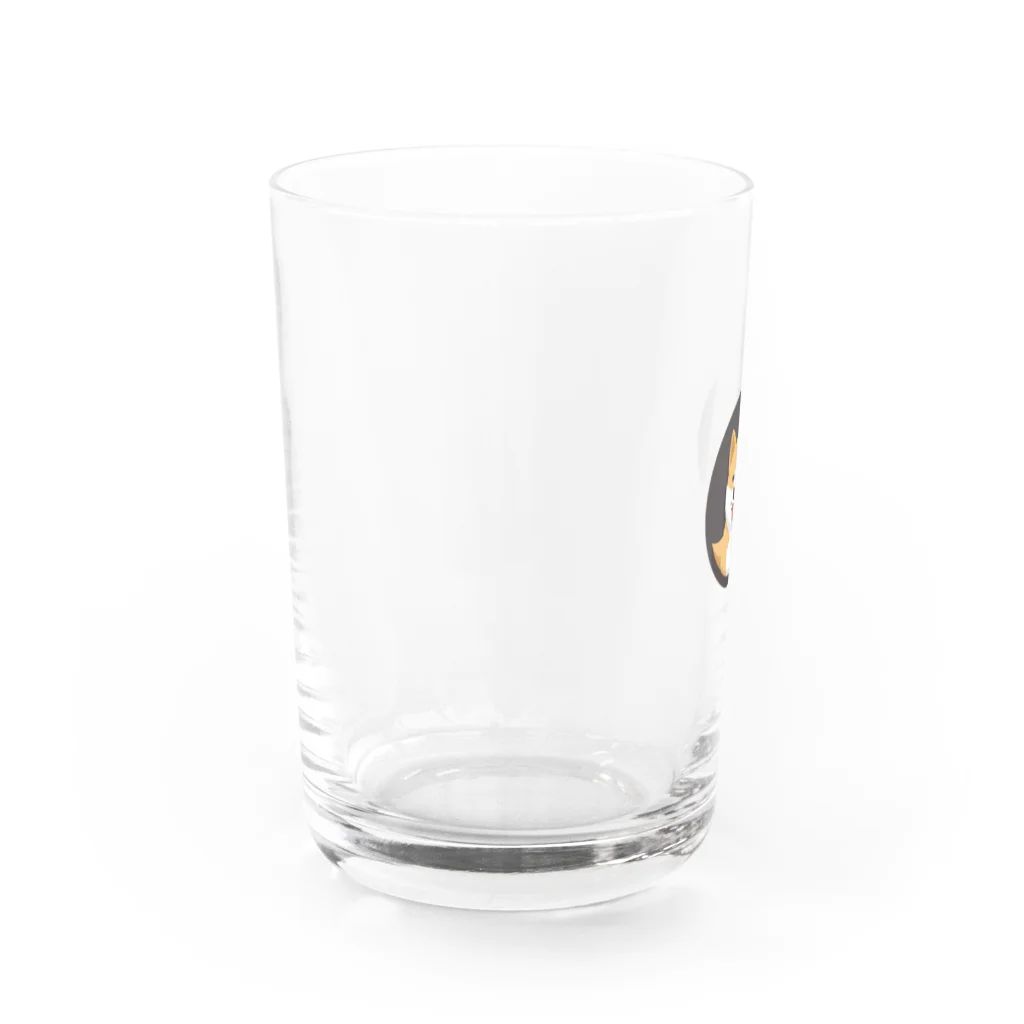 MonoChromeのまーる描いて、ワン！ Water Glass :left