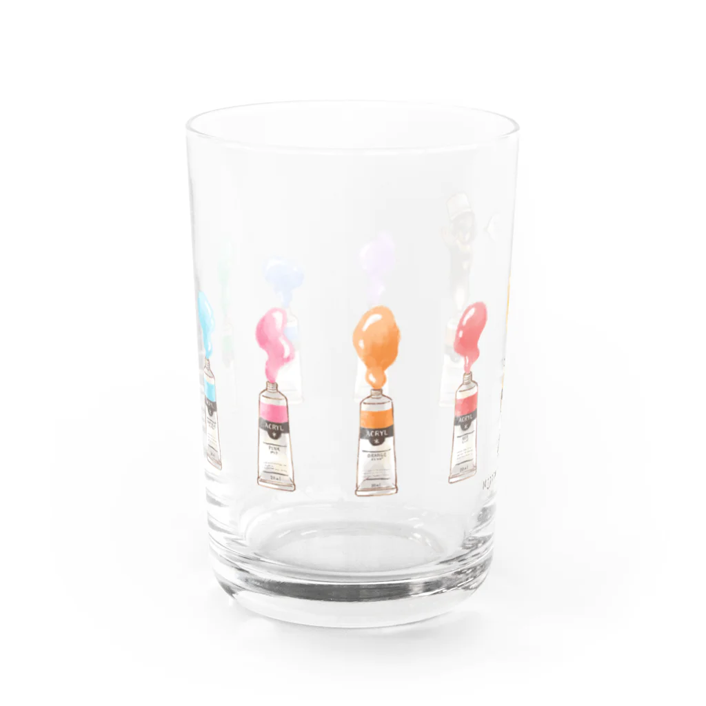 にじいろ＊ひろばの絵の具チューブからこんにちは！ダックス カラフルver.2 Water Glass :left