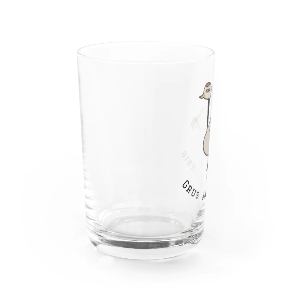 図鑑『動物達は自由奔放。』の『Grus Japonensis』＝タンチョウヅル Water Glass :left