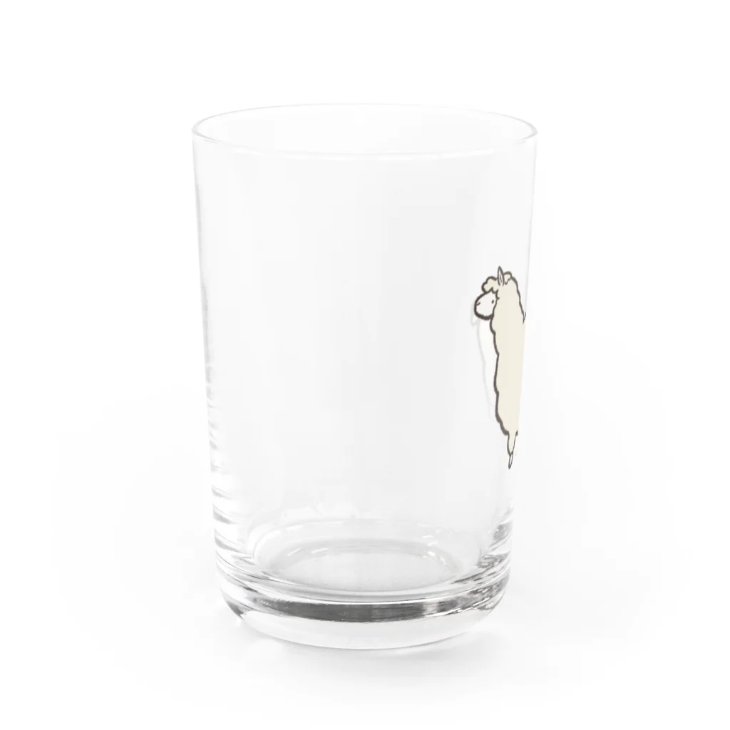 萩乃工房のぽてっとアルパカ Water Glass :left