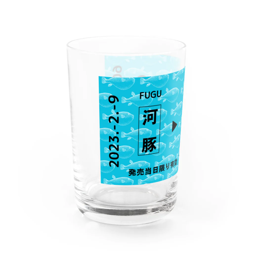 FUGU_GOODSの【ぷくぷく電鉄】きっぷ_フグ発_290円区間 Water Glass :left