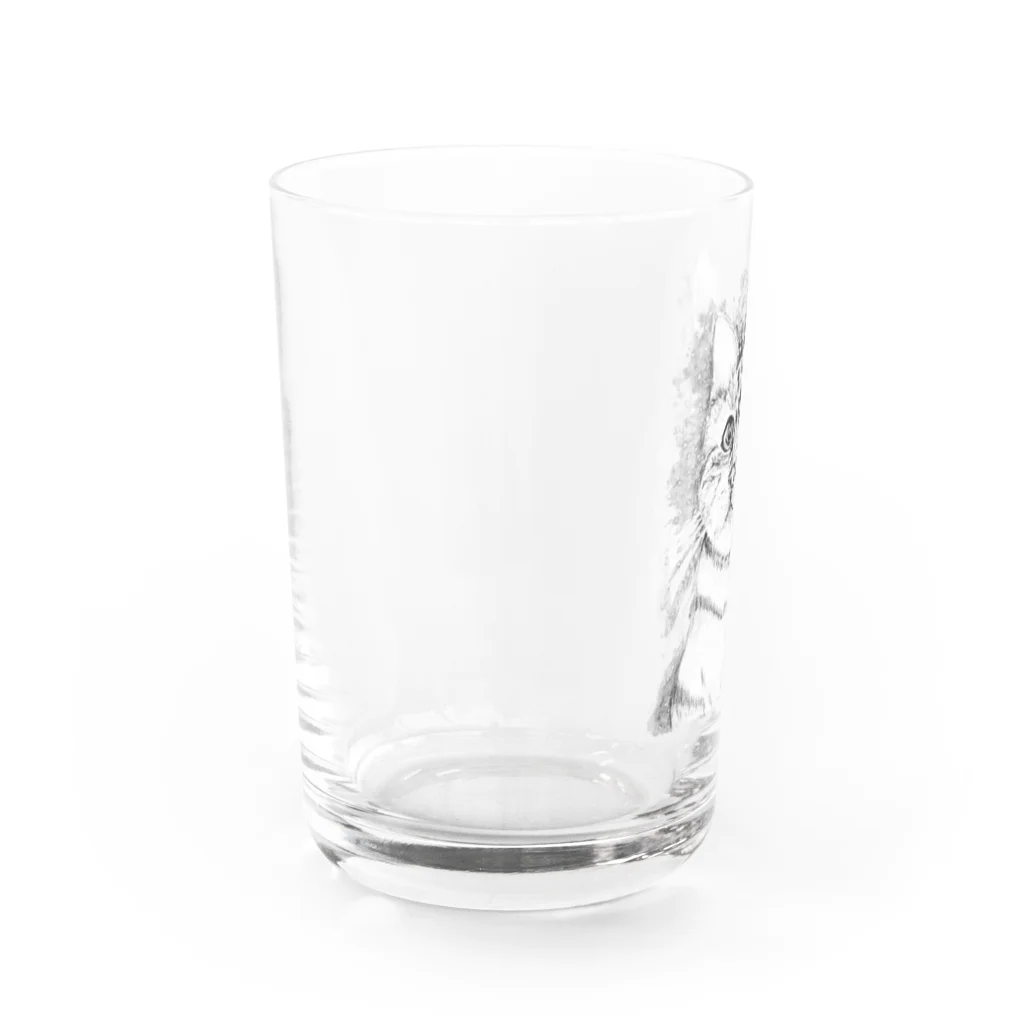 greetenのアート猫　モノクロ　 Water Glass :left