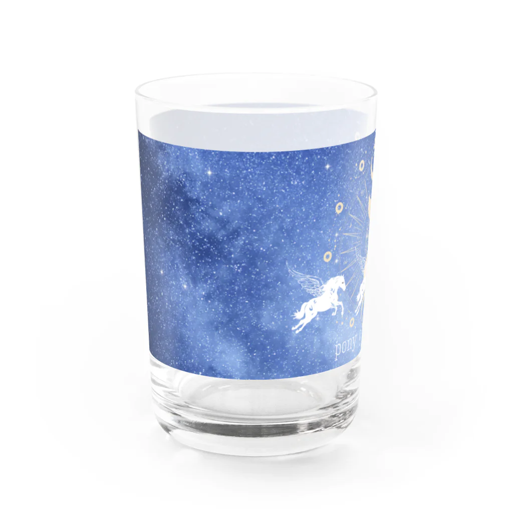 ぽにいずしょっぷのぽにいぺがさすグラス（深い夜） Water Glass :left