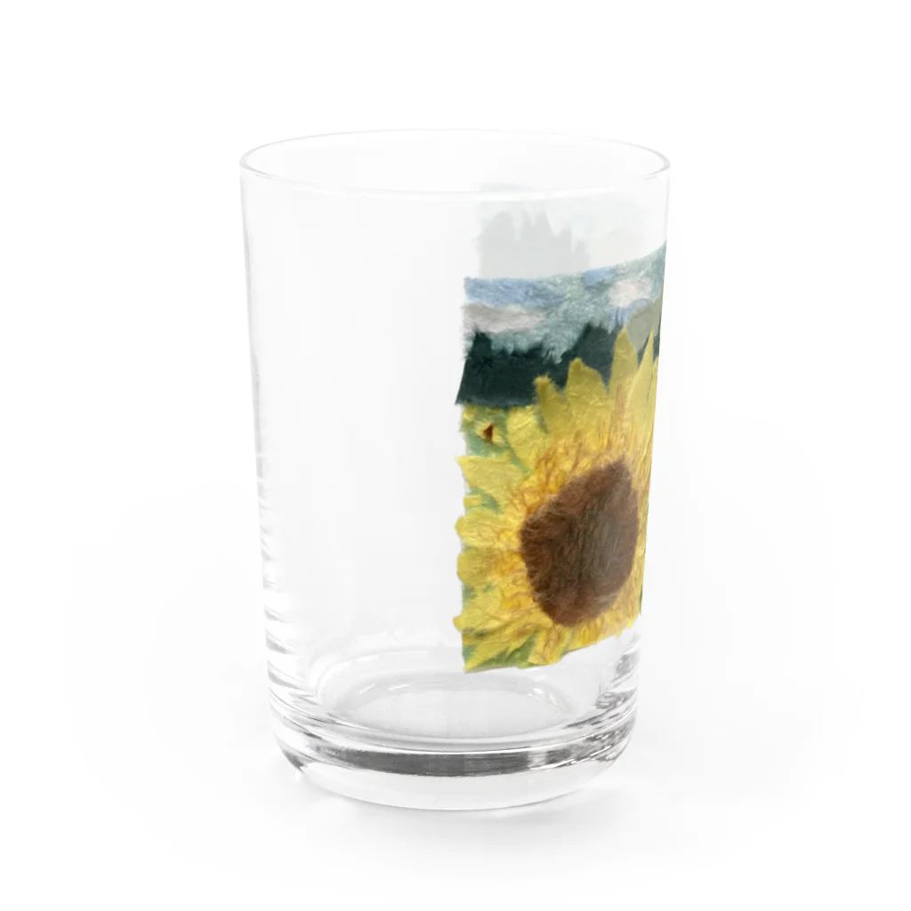 米農家の絵描きのひまわり畑 Water Glass :left