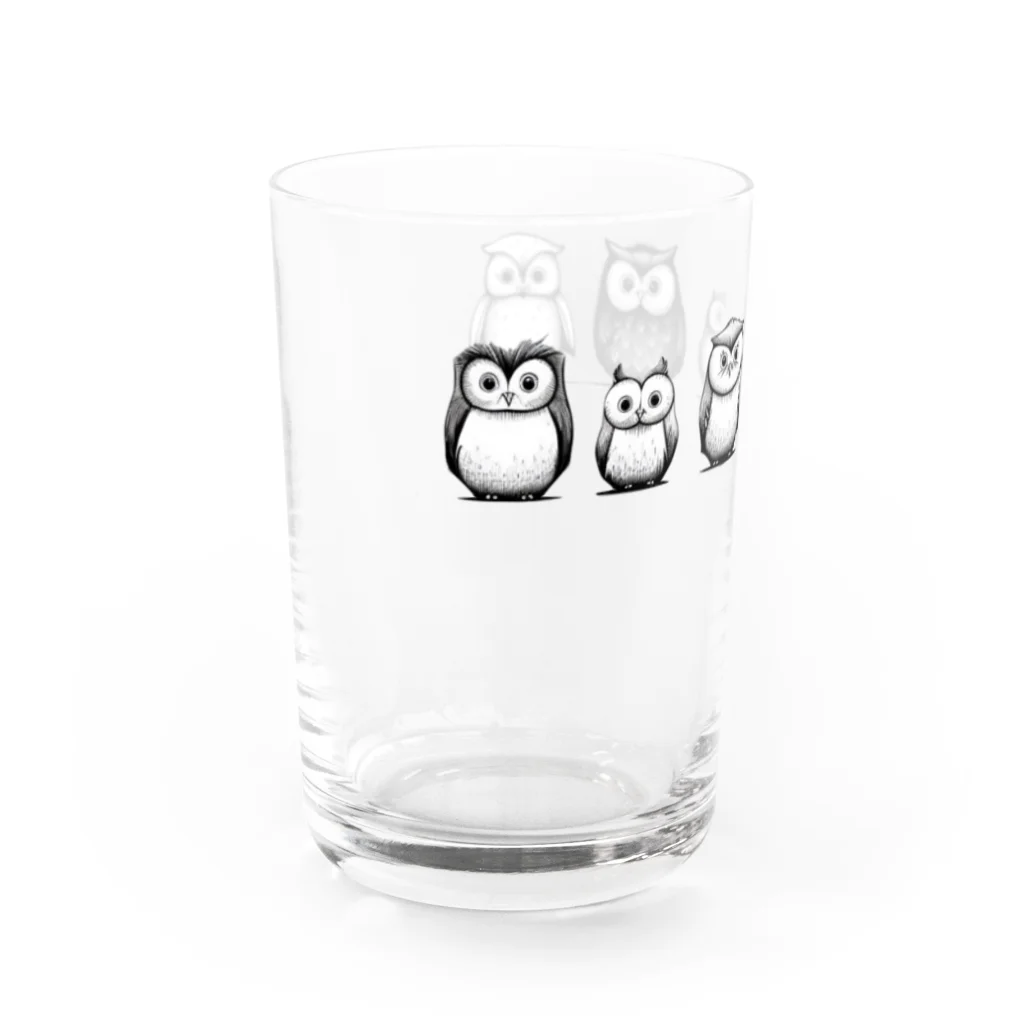 MiMiZukのふくろう家族 Water Glass :left