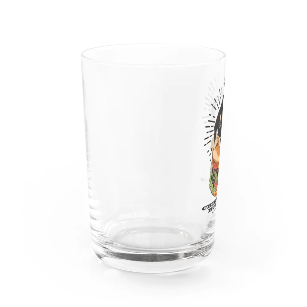 チワックスのMARO屋のブラックタンチワックス（ハンバーガー） Water Glass :left