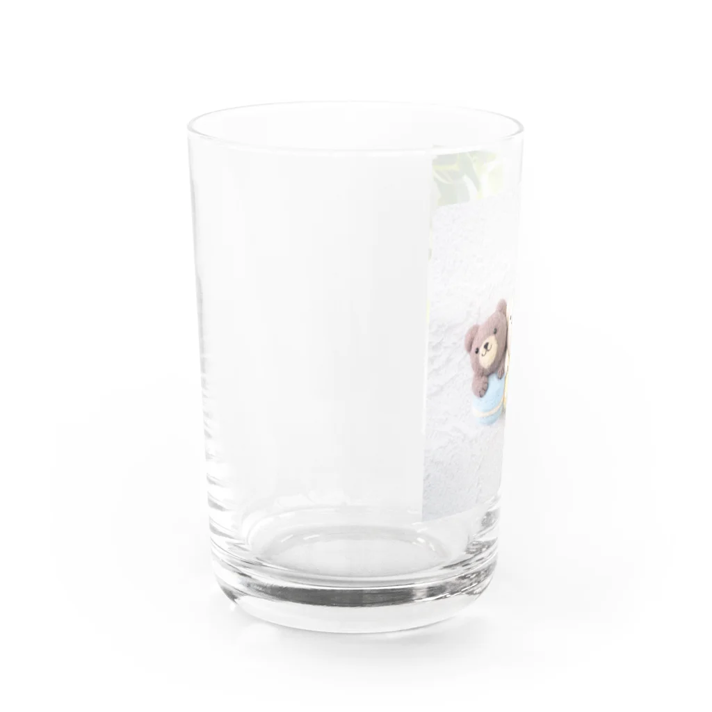 kumamia（くまみあ）のくまの3兄弟（マカロン） Water Glass :left