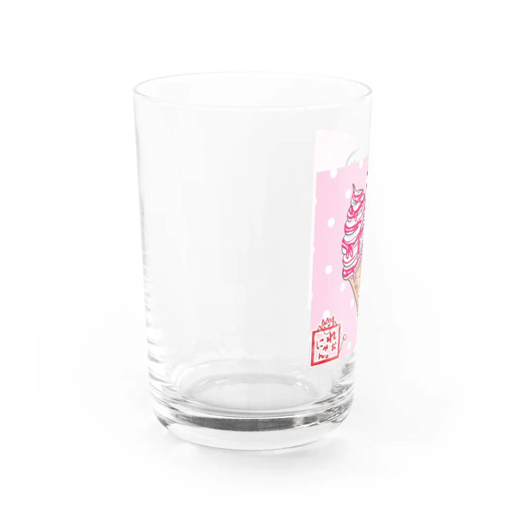 旅猫王子れぉにゃん👑😼公式(レイラ・ゆーし。)の【夏アイス☆れぉにゃん】 Water Glass :left