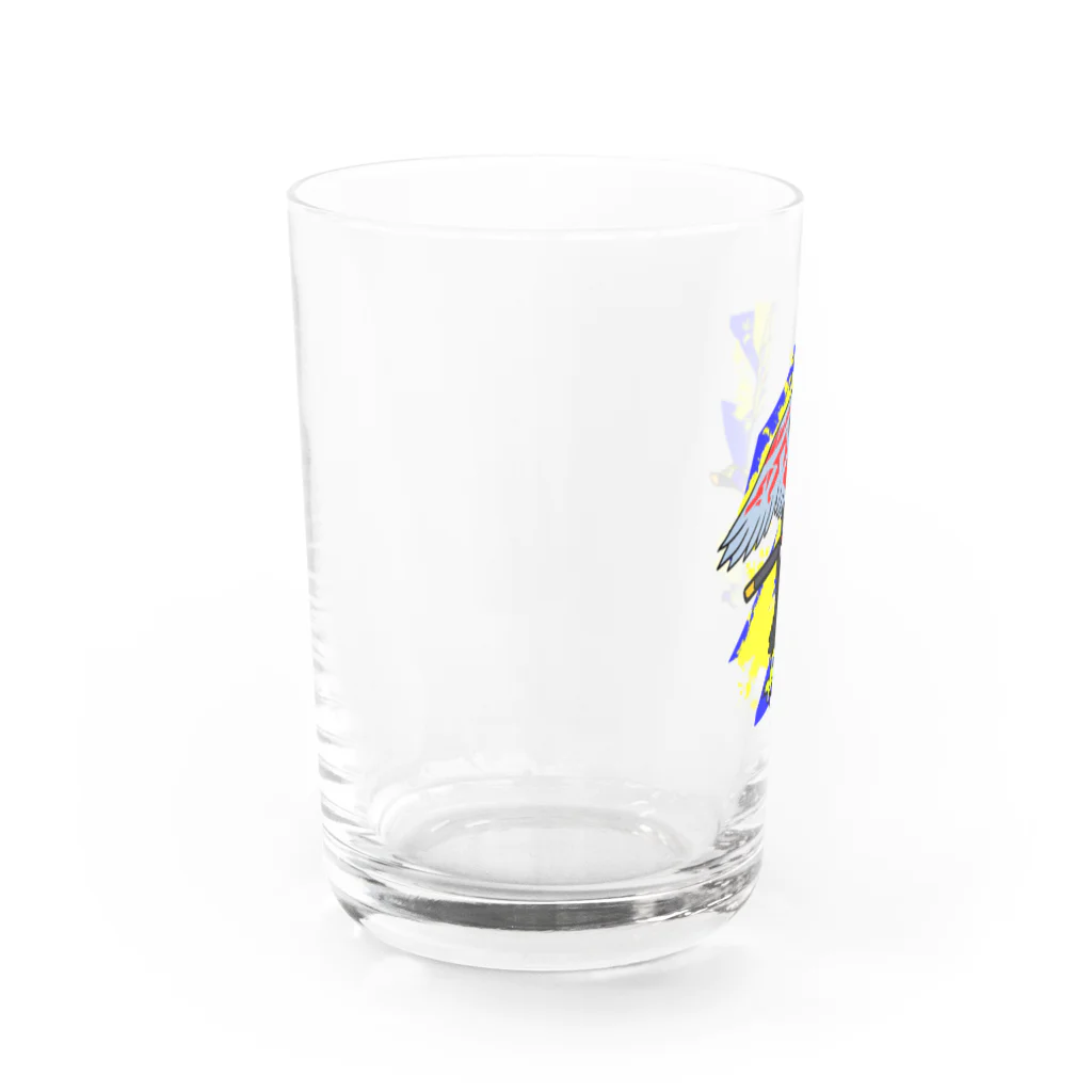 宇寅。の刀と猛禽類イメージのドラゴン Water Glass :left