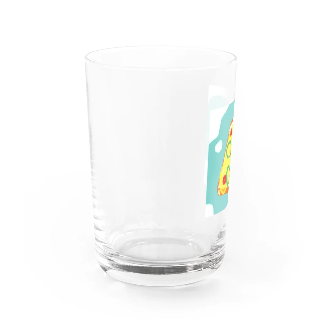 めろんのおみせ。のピザトースト。 Water Glass :left