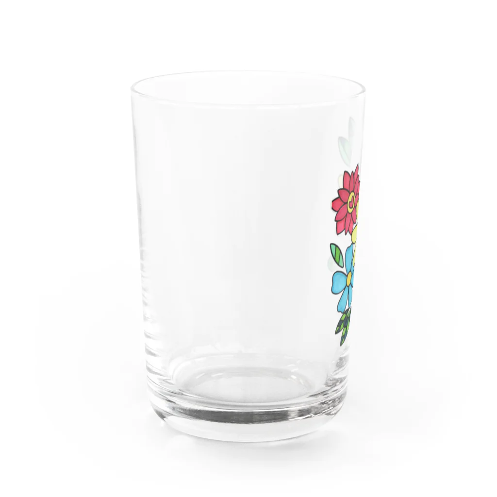 結華の障害者アート 手描きイラスト 花 Water Glass :left