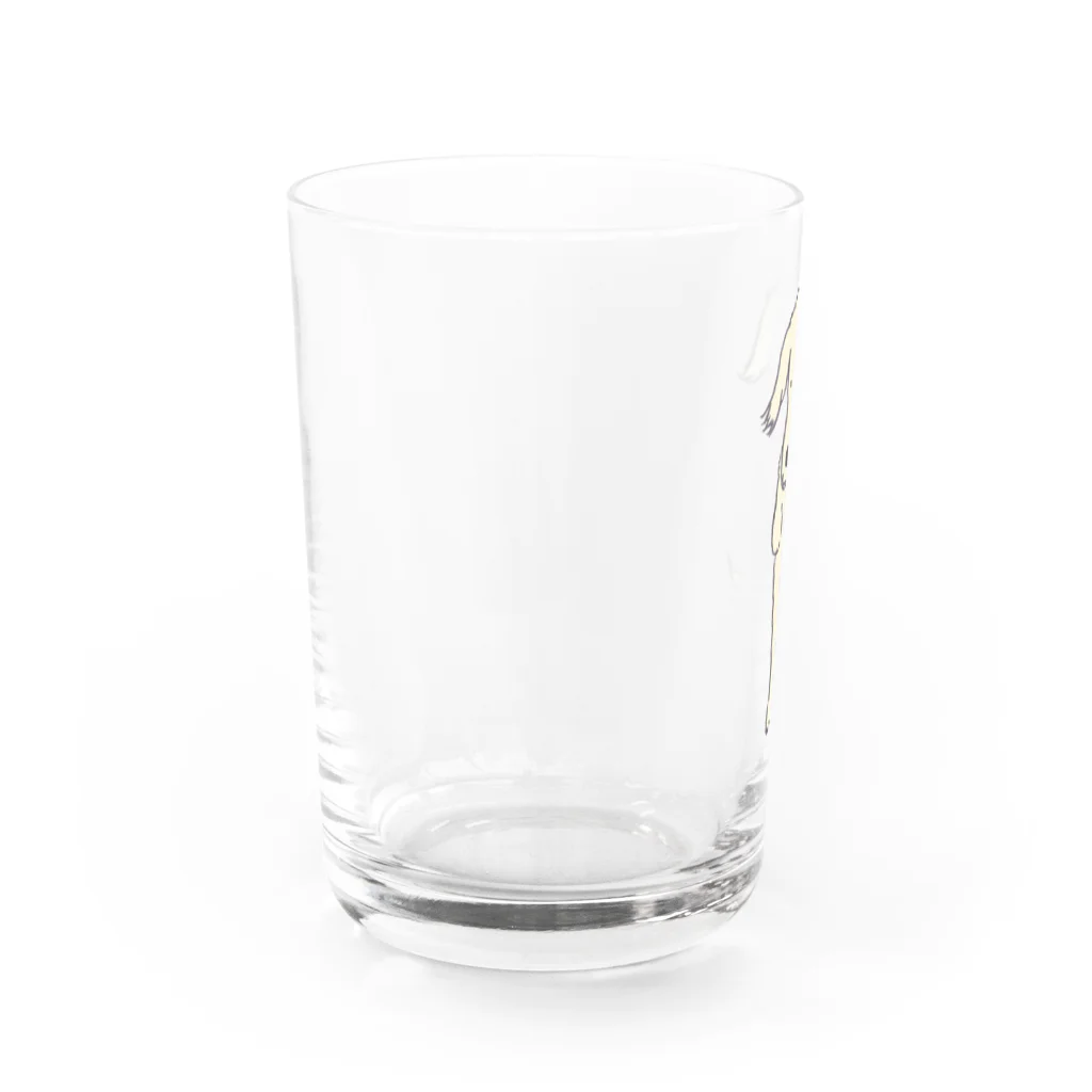 paritoraのミニチュアダックスのハニ君立ち姿カラー Water Glass :left