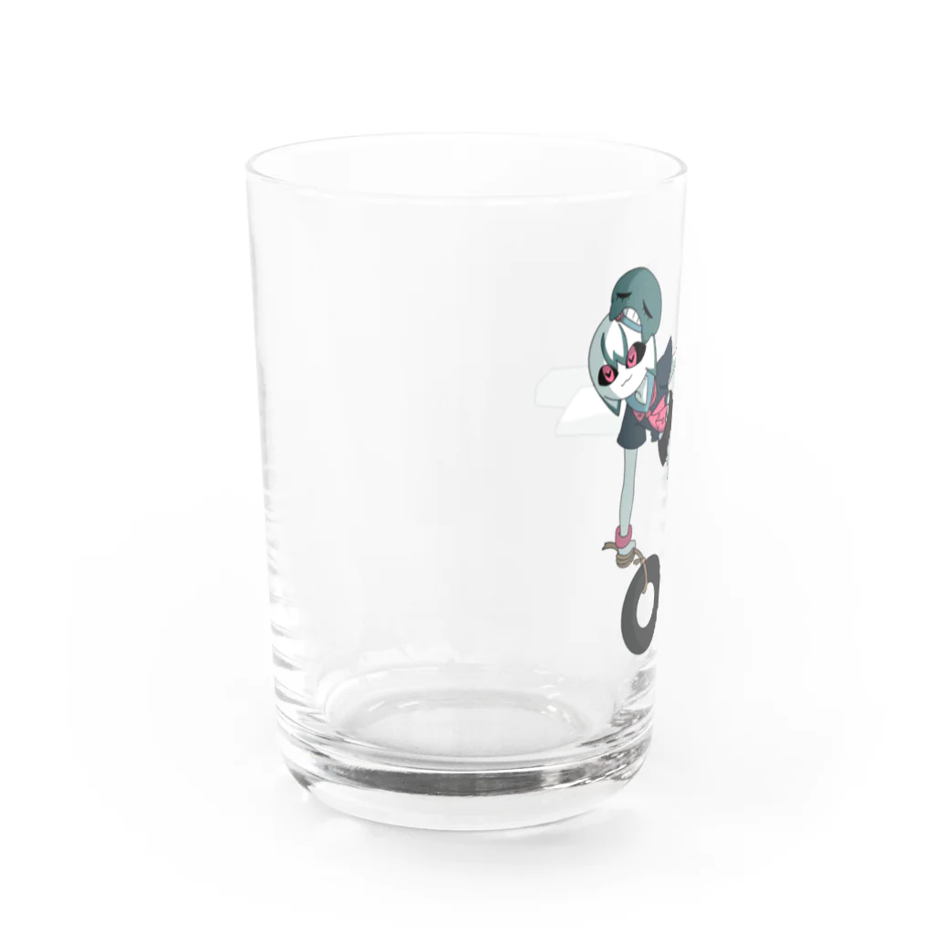 紫時雨のグラス　濁０ Water Glass :left