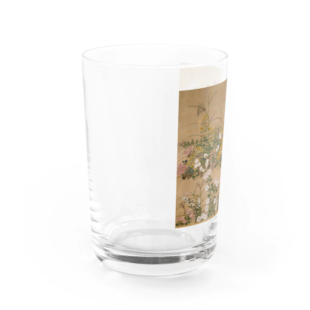 寿めでたや(ukiyoe)の日本画：尾形光琳_秋草図 右隻 Water Glass :left