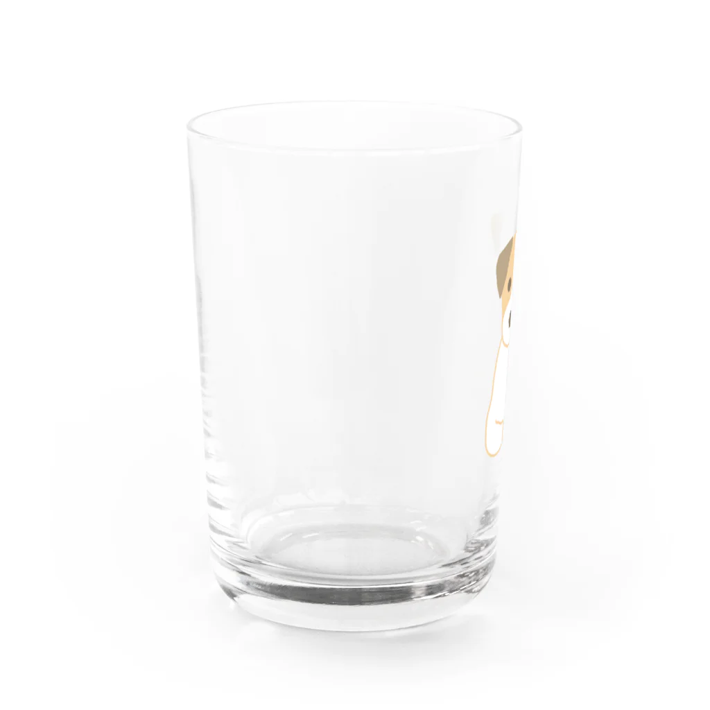 ゆいたっく／犬イラストの香箱(大きめ) Water Glass :left