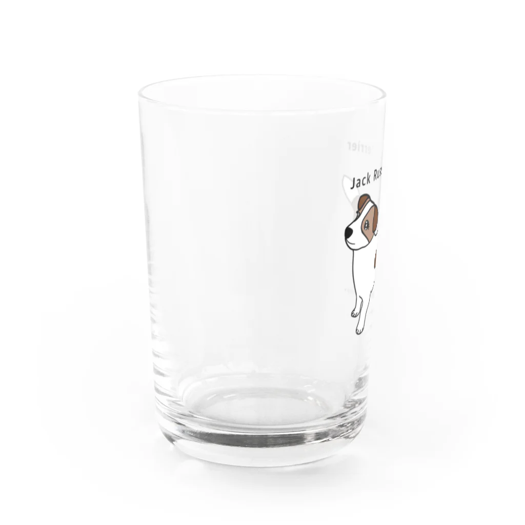 虹色PLUSのかわいいジャックラッセルテリア犬 Water Glass :left