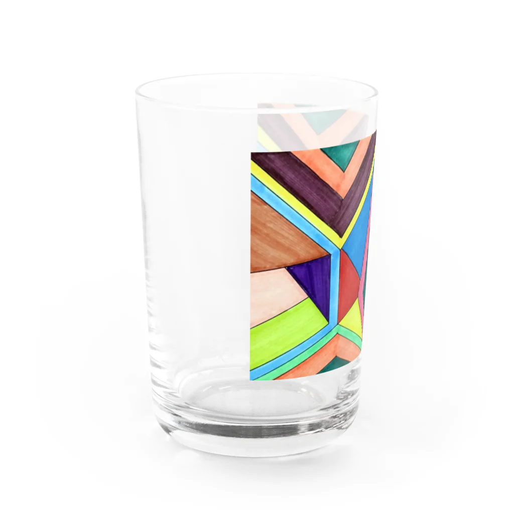 結華の障害者アート 手描きイラスト カラフル Water Glass :left