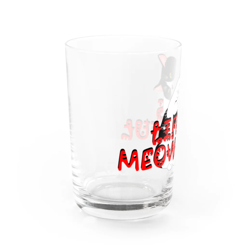 ぷんすこ(♂)のLIFE IS MEOW-TIFUL（黒ラインロゴ） Water Glass :left