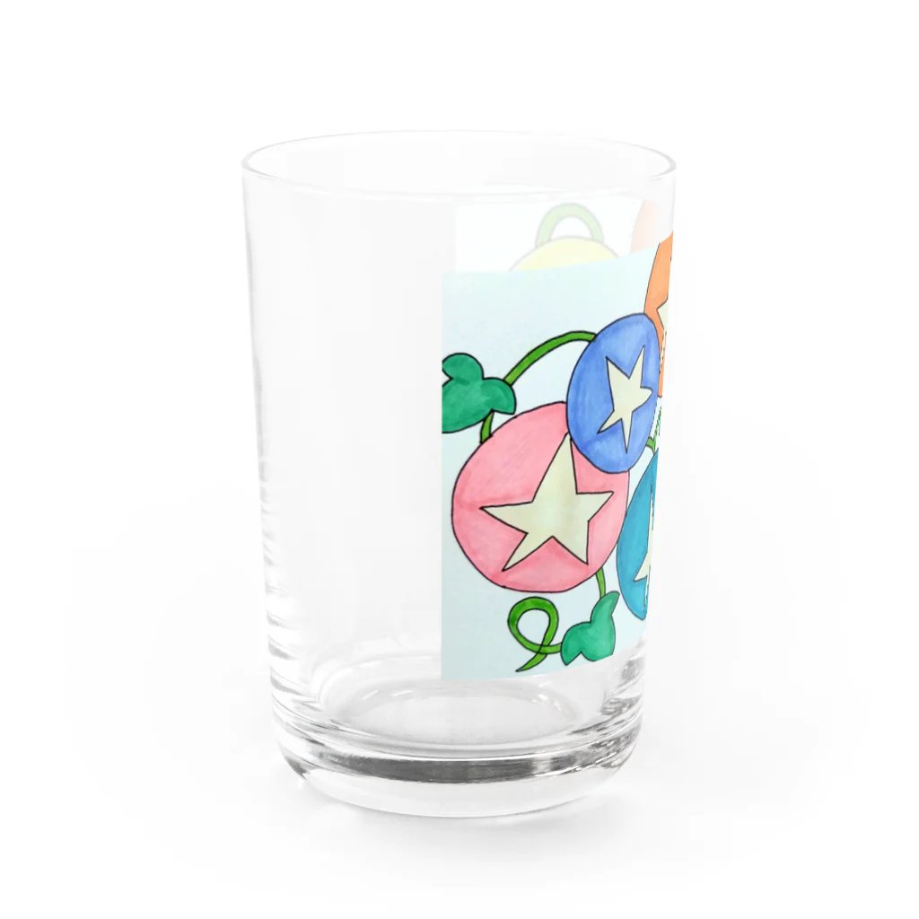 結華の障害者アート 手描きイラスト 朝顔 Water Glass :left