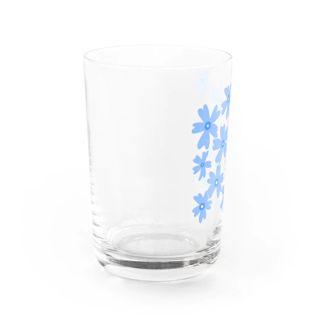 YOLO「ヨーロ」の青色のシバサクラ Water Glass :left