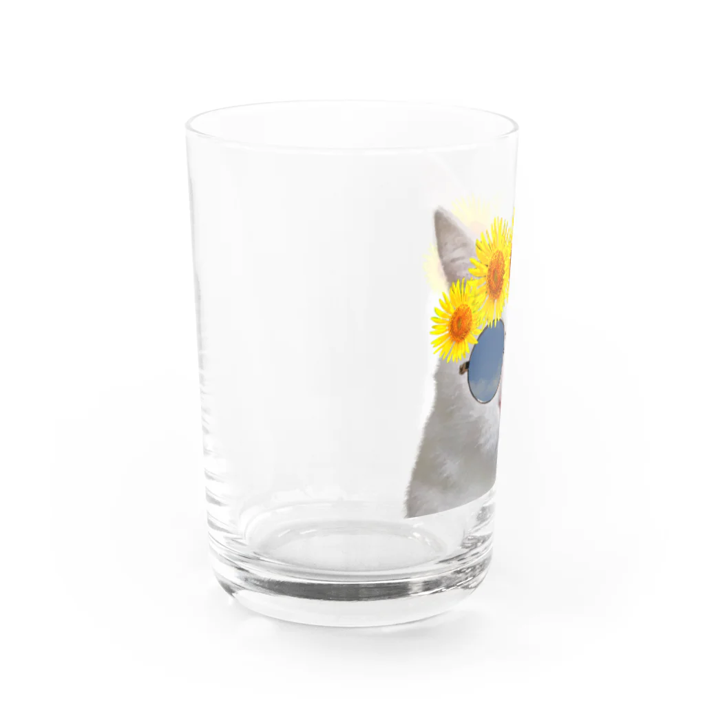 mechaの夏を満喫する猫　背景無し Water Glass :left