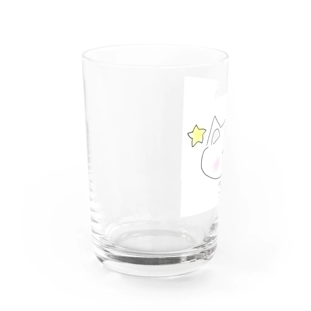 ひとばんで法隆寺たてられちゃうよ、、のにゃんこ「ふうん」 Water Glass :left