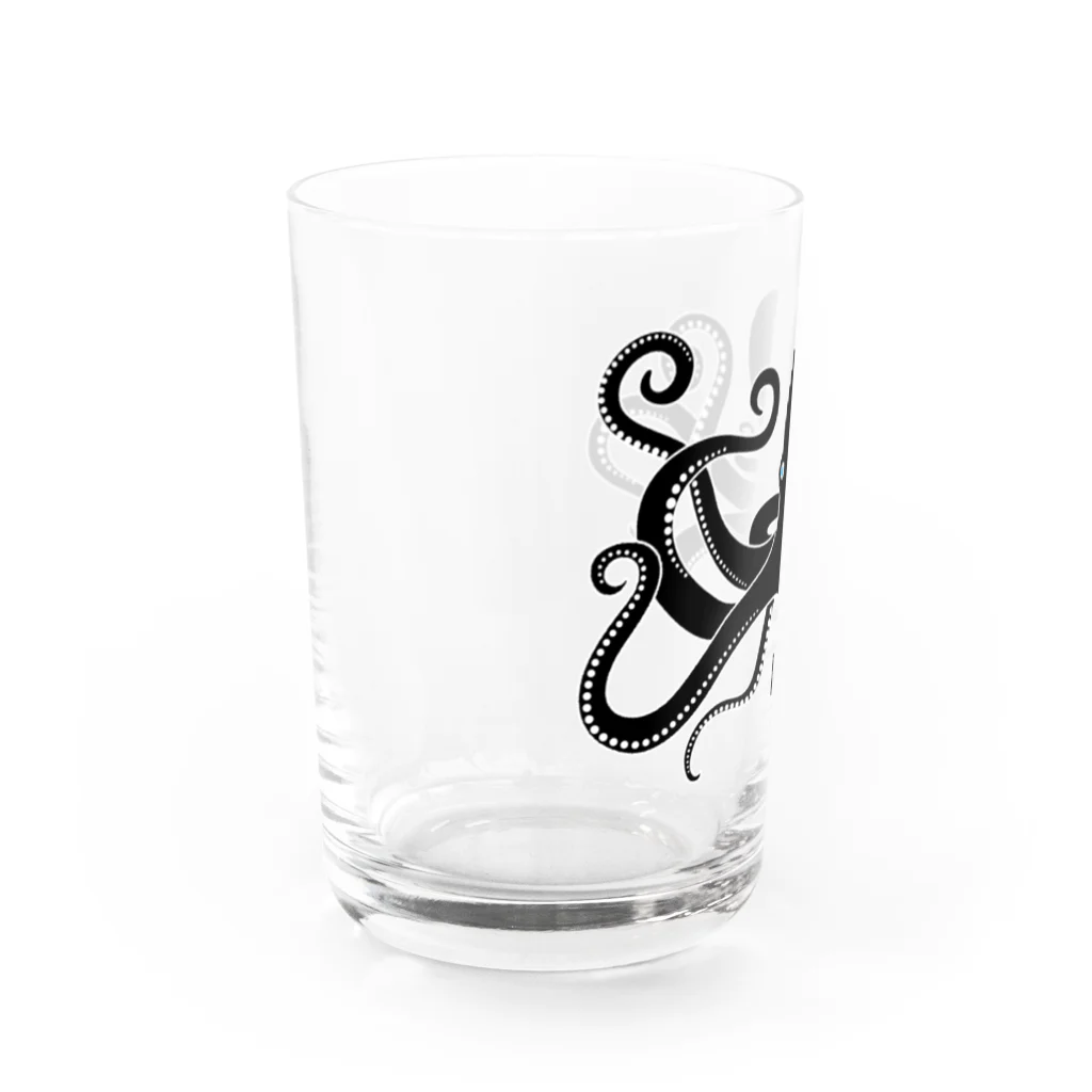 りんとくろの大胆な黒たこアート Water Glass :left