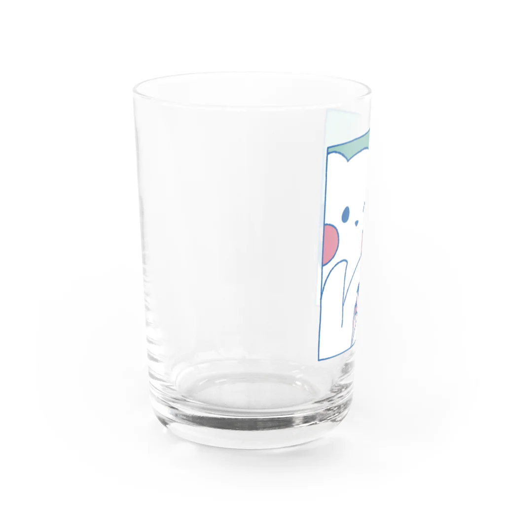 tafu tafuのかわいいポーズのしろぎんしま Water Glass :left