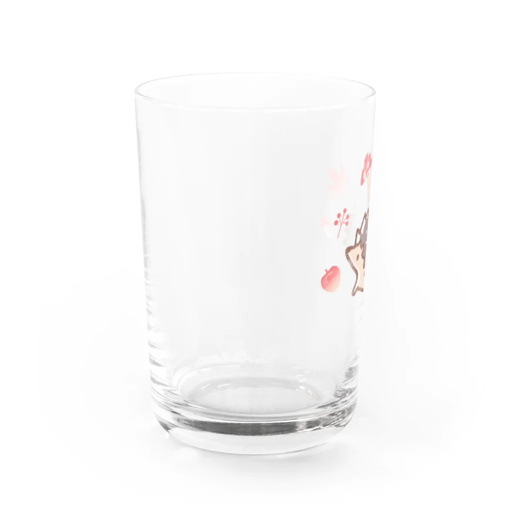 ハルマツアキの【ハリネズミ】ゆるゆるどうぶつシリーズ Water Glass :left