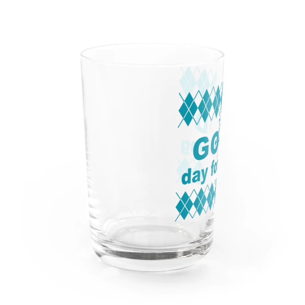 キッズモード某のチャリロゴアーガイル(mint) Water Glass :left