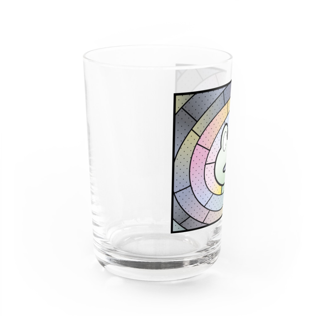 B-catのカエル（ステンドグラス風）_コップ Water Glass :left