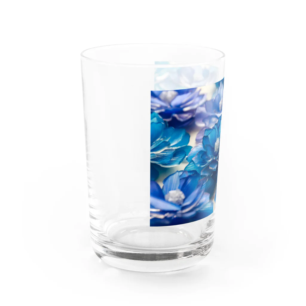 しばさおり jasmine mascotの青い花 Water Glass :left