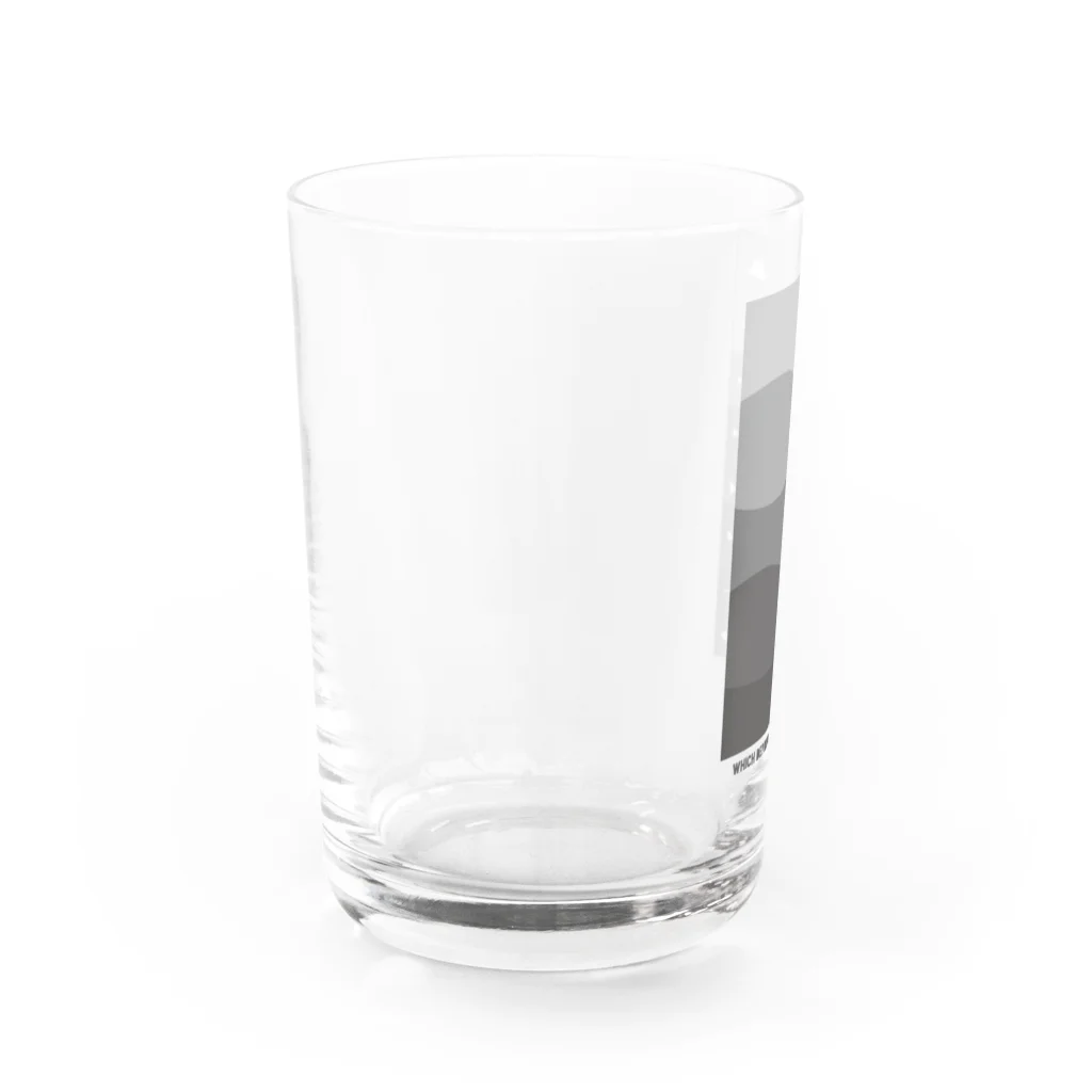 ノアソビ　ベース  ⛰⛺️🎣の『 Which depth do you choose?  』白&黒 Water Glass :left