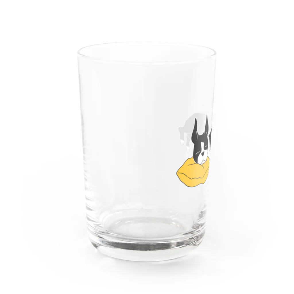 はねまる ショップの夢みるボストンテリア Water Glass :left