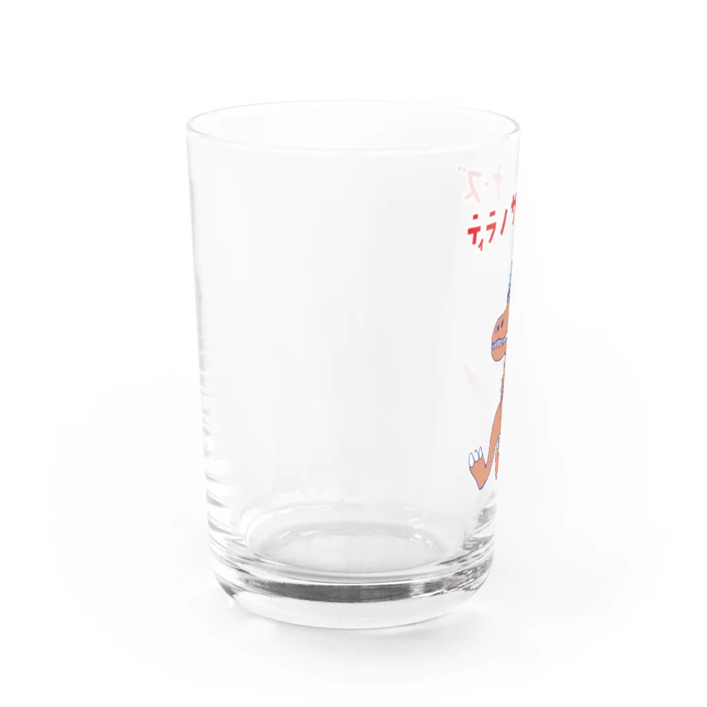 NIKORASU GOのサウナダジャレデザイン「ティラノサウナーズ」 Water Glass :left