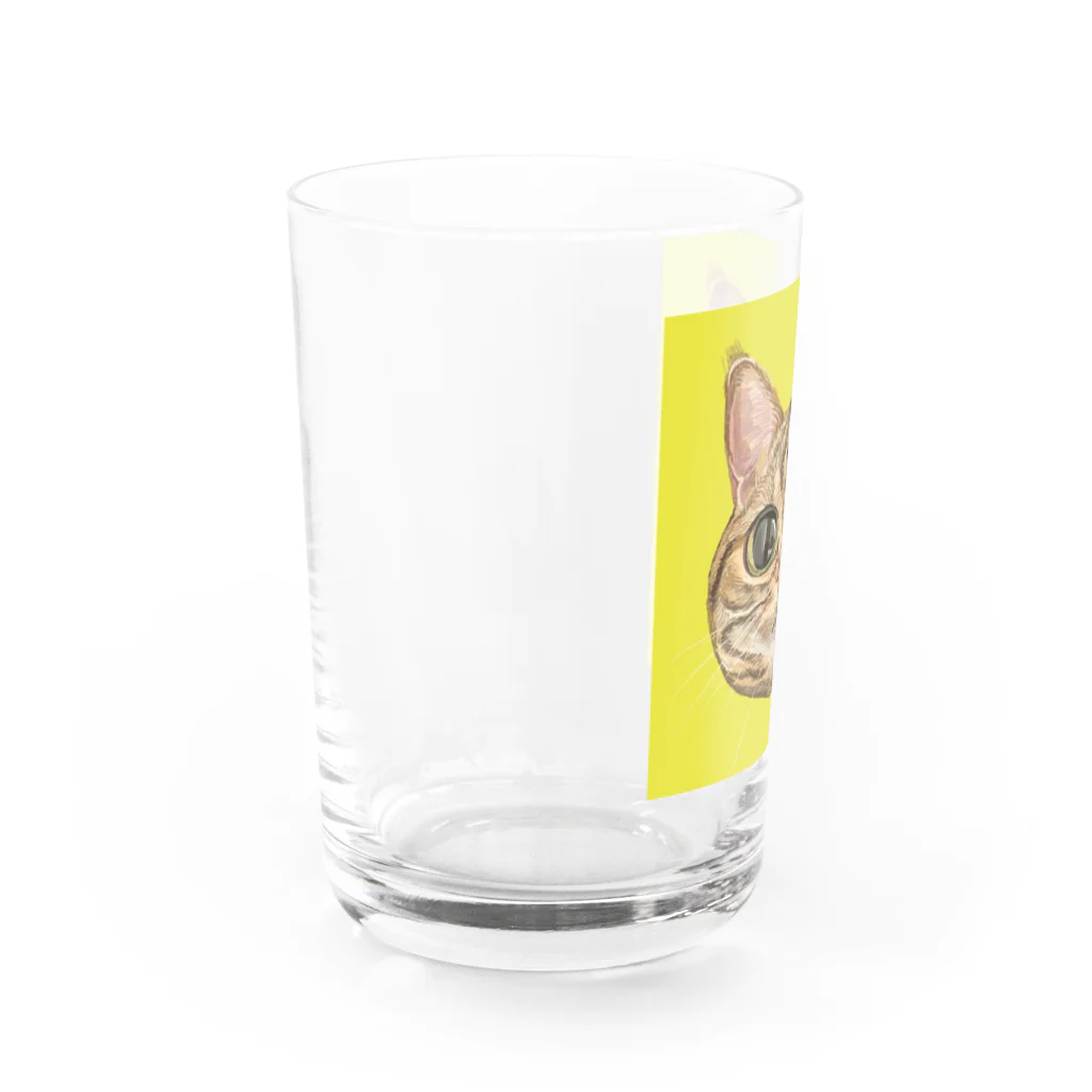 ✳︎KWY✳︎の茶色のしましま Water Glass :left