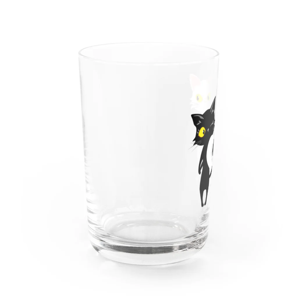 NEKOZOKUのしろねこくろねこハート形 Water Glass :left