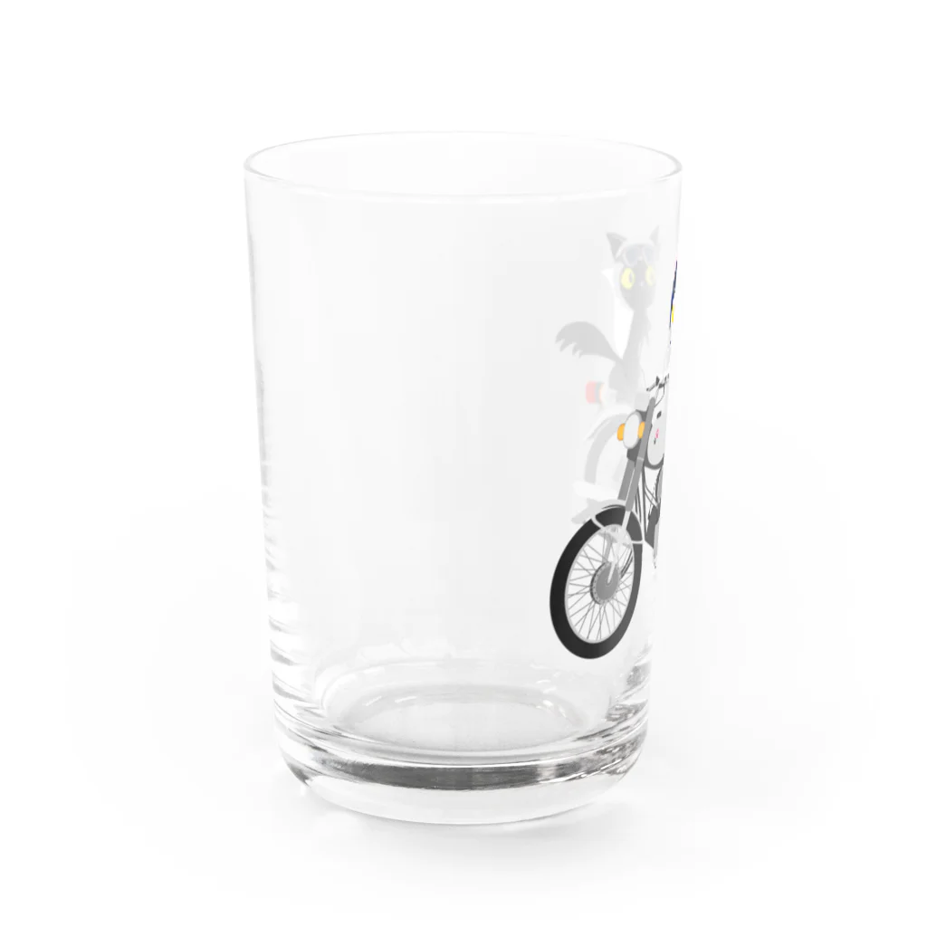 NEKOZOKUのしろねこくろねこバイクツーリング Water Glass :left