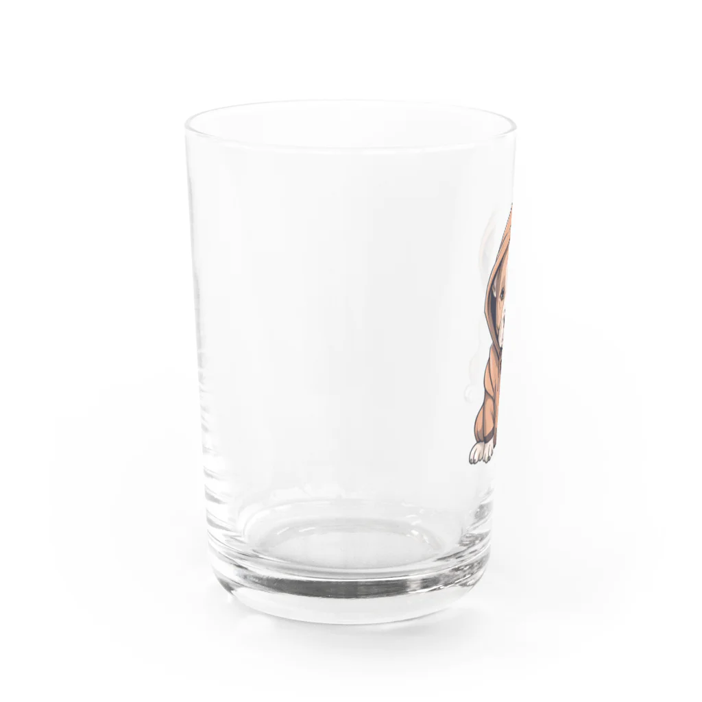 Vasetti_pressのパーカーを着ているピットブル Water Glass :left