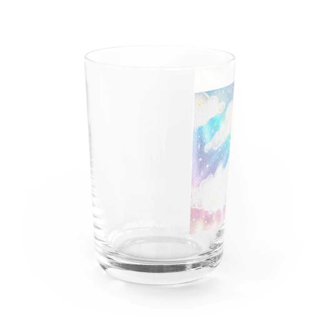 yunalunaのヴィーナスベルトの空に浮かぶ三日月 Water Glass :left