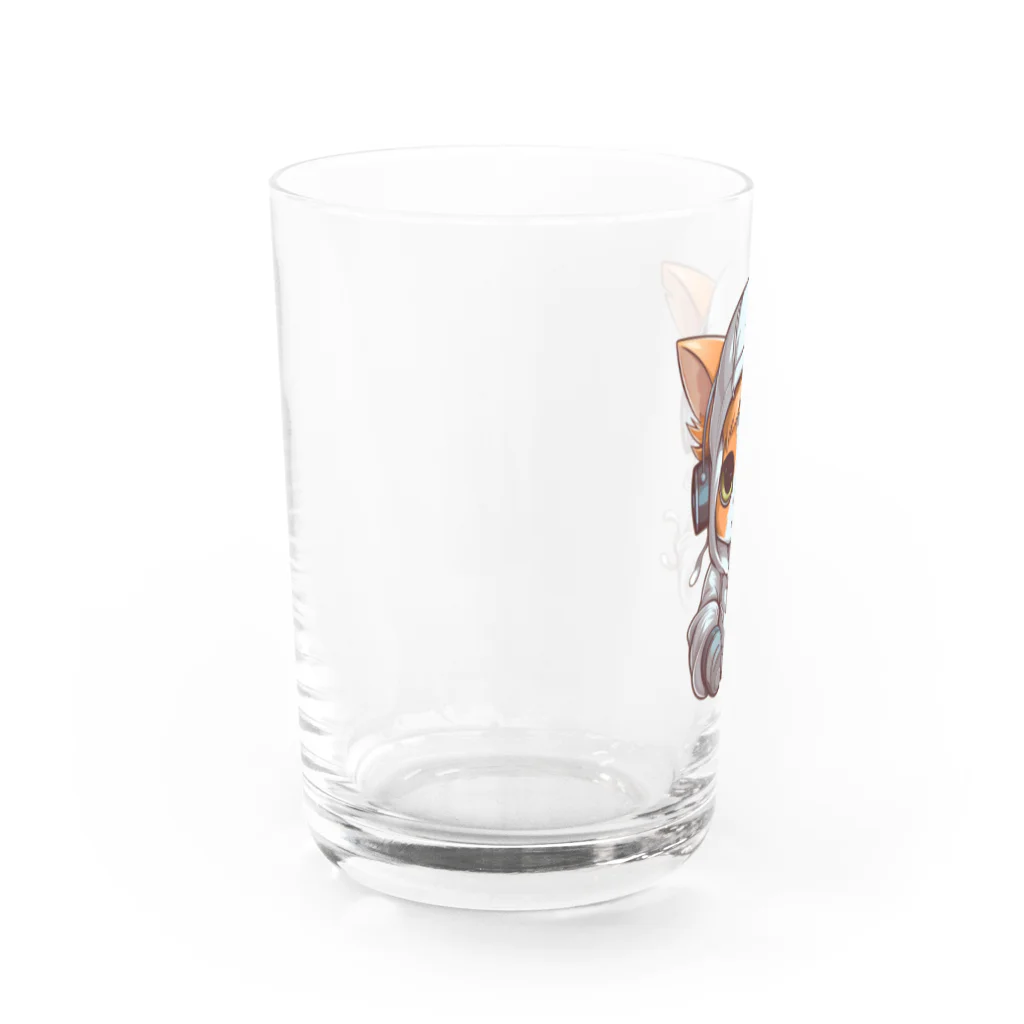 Vasetti_pressのパーカーを着ているネコちゃん Water Glass :left